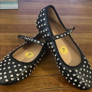 NWOT!  Black Studded  Mary Jane flat Shoes